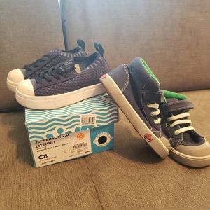2 pairs of boys shoes. Native and See Kai Run. Size 8.